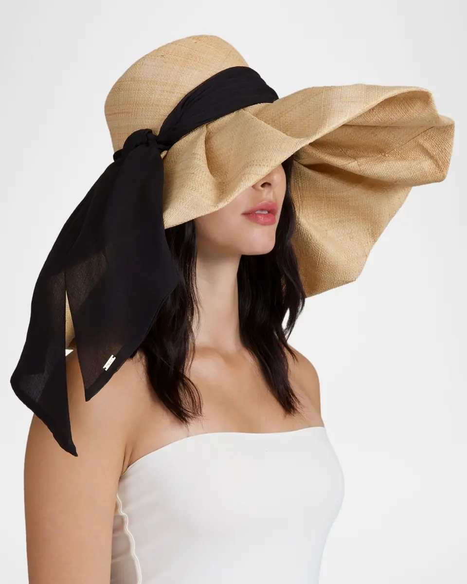 Eugenia Kim Bella Raffia Sun Hat with Chiffon Scarf | Thumbnail 4 Eugenia Kim Bella Raffia Sun Hat with Chiffon Scarf | Thumbnail 4