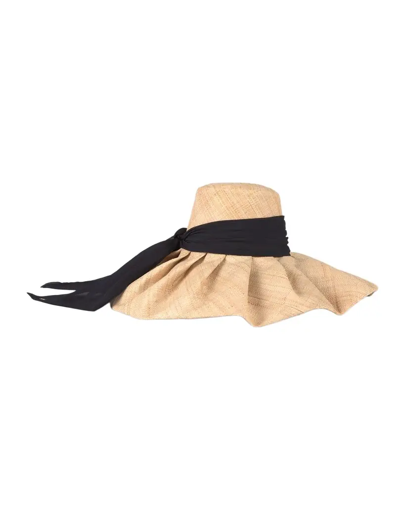 Eugenia Kim Bella Raffia Sun Hat with Chiffon Scarf