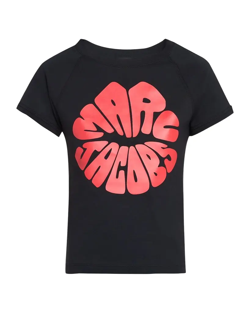 Marc Jacobs Marc Kiss Logo Shrunken T-Shirt | Image 1 Marc Jacobs Marc Kiss Logo Shrunken T-Shirt | Image 1