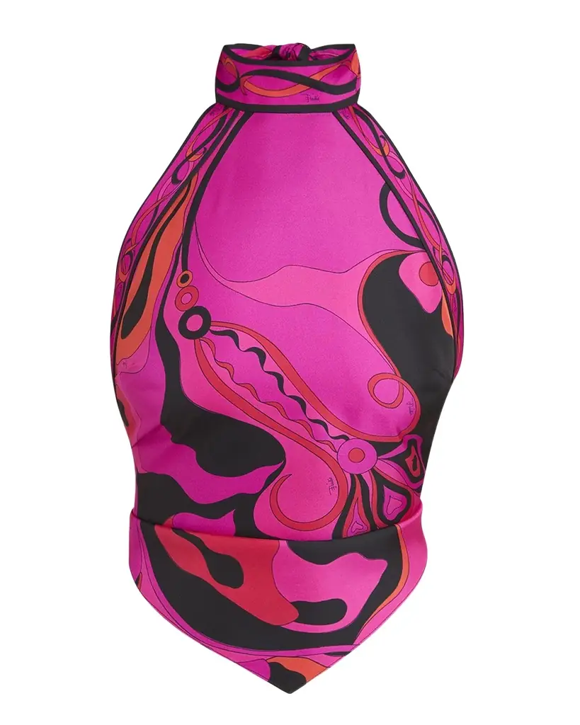 Pucci Orchidee Silk Twill Scarf Halter Top | Image 1 Pucci Orchidee Silk Twill Scarf Halter Top | Image 1
