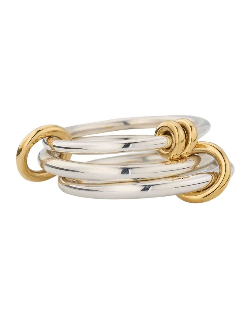 Spinelli Kilcollin Raneth SG Three Link Ring in Sterling Silver with 18K Yellow Gold Accents | Image 1 Spinelli Kilcollin Raneth SG Three Link Ring in Sterling Silver with 18K Yellow Gold Accents | Image 1