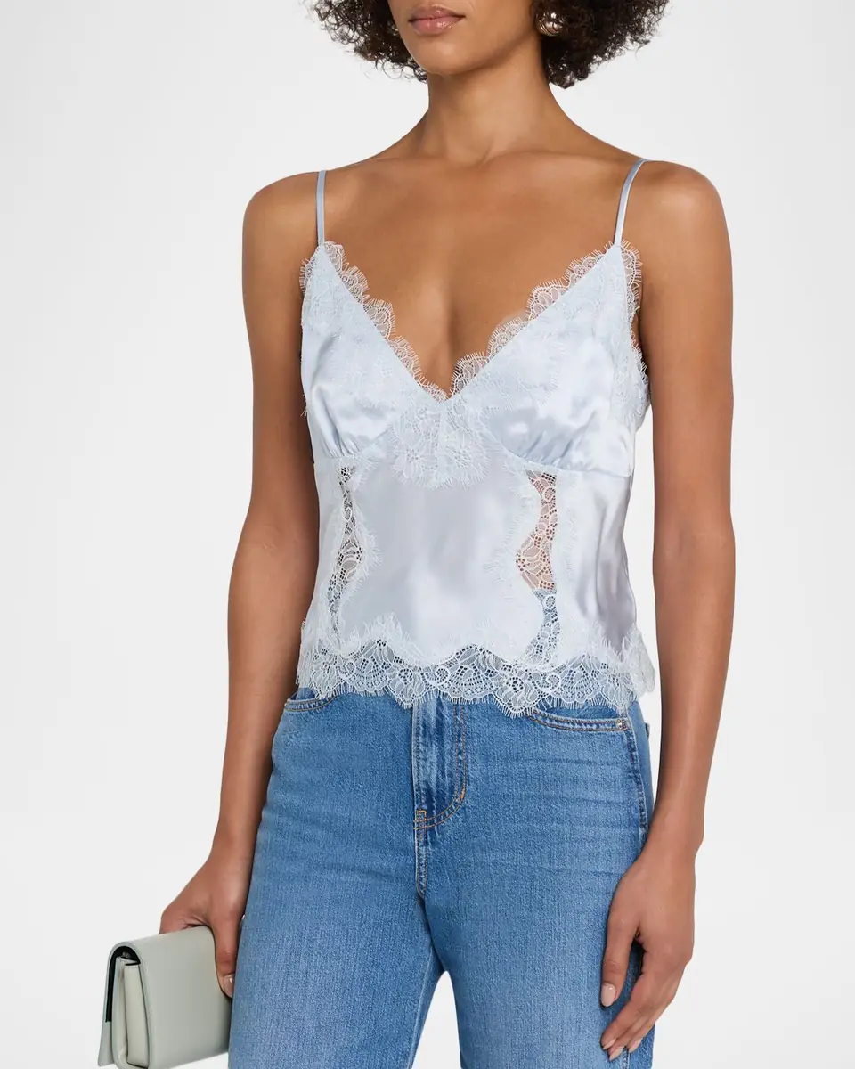 L'Agence Kimber Lace-Trim Silk Cami | Thumbnail 4 L'Agence Kimber Lace-Trim Silk Cami | Thumbnail 4
