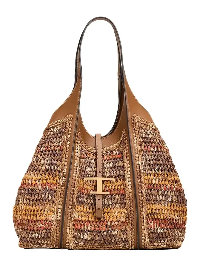 T Timeless Raffia Shopping Tote Bag T Timeless Raffia Shopping Tote Bag