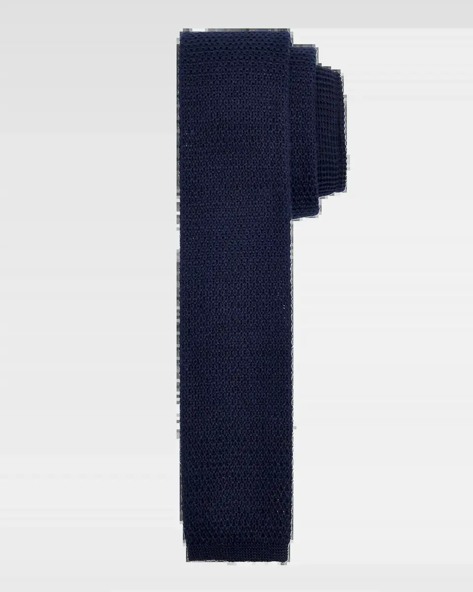 Zegna Men's Linen Knitted Tie | Thumbnail 2