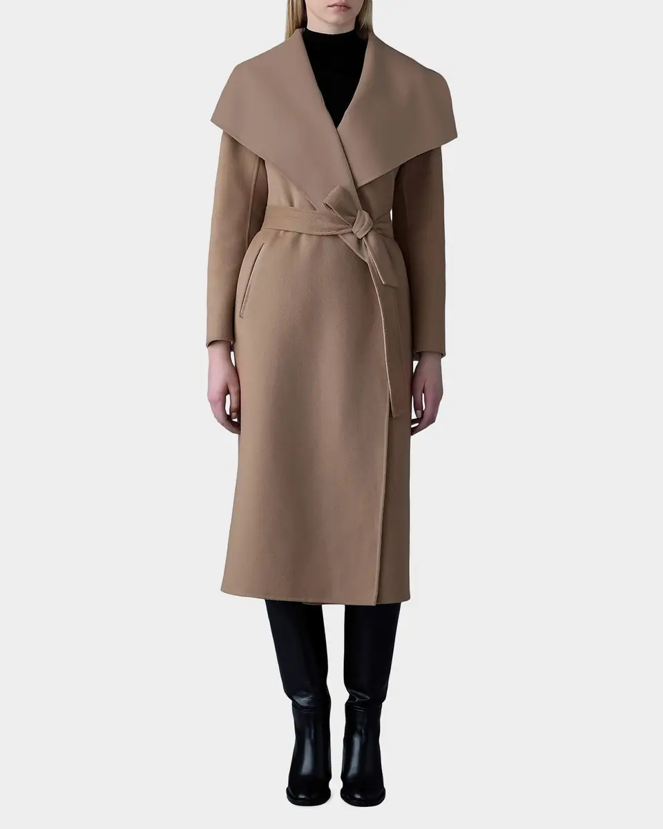 Mackage Mai Wool Belted Wrap Coat | Thumbnail 3 Mackage Mai Wool Belted Wrap Coat | Thumbnail 3