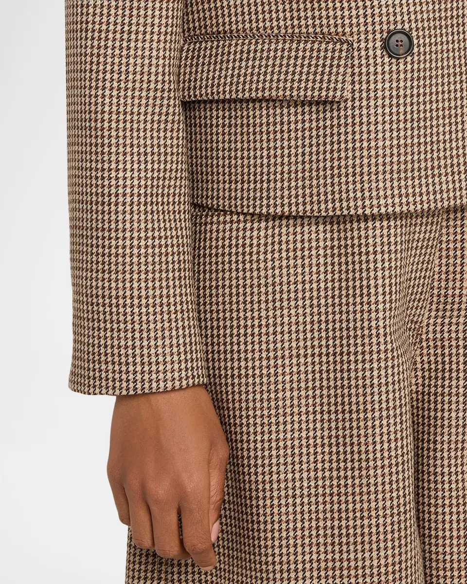 Brunello Cucinelli Wool-Blend Houndstooth Cropped Sport Jacket | Thumbnail 5