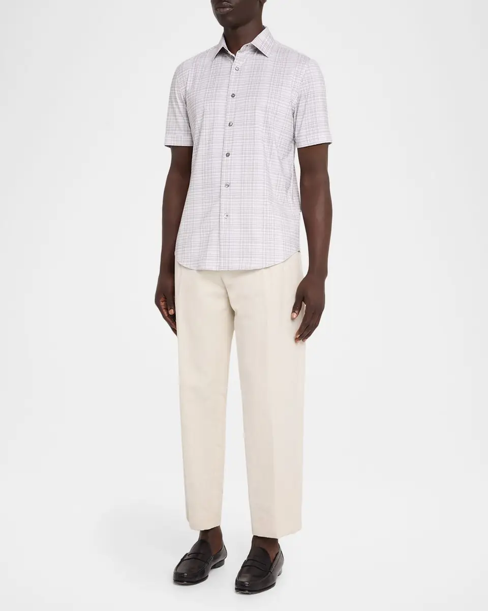 Bugatchi Men's Miles OoohCotton Plaid Short-Sleeve Shirt | Thumbnail 2 Bugatchi Men's Miles OoohCotton Plaid Short-Sleeve Shirt | Thumbnail 2