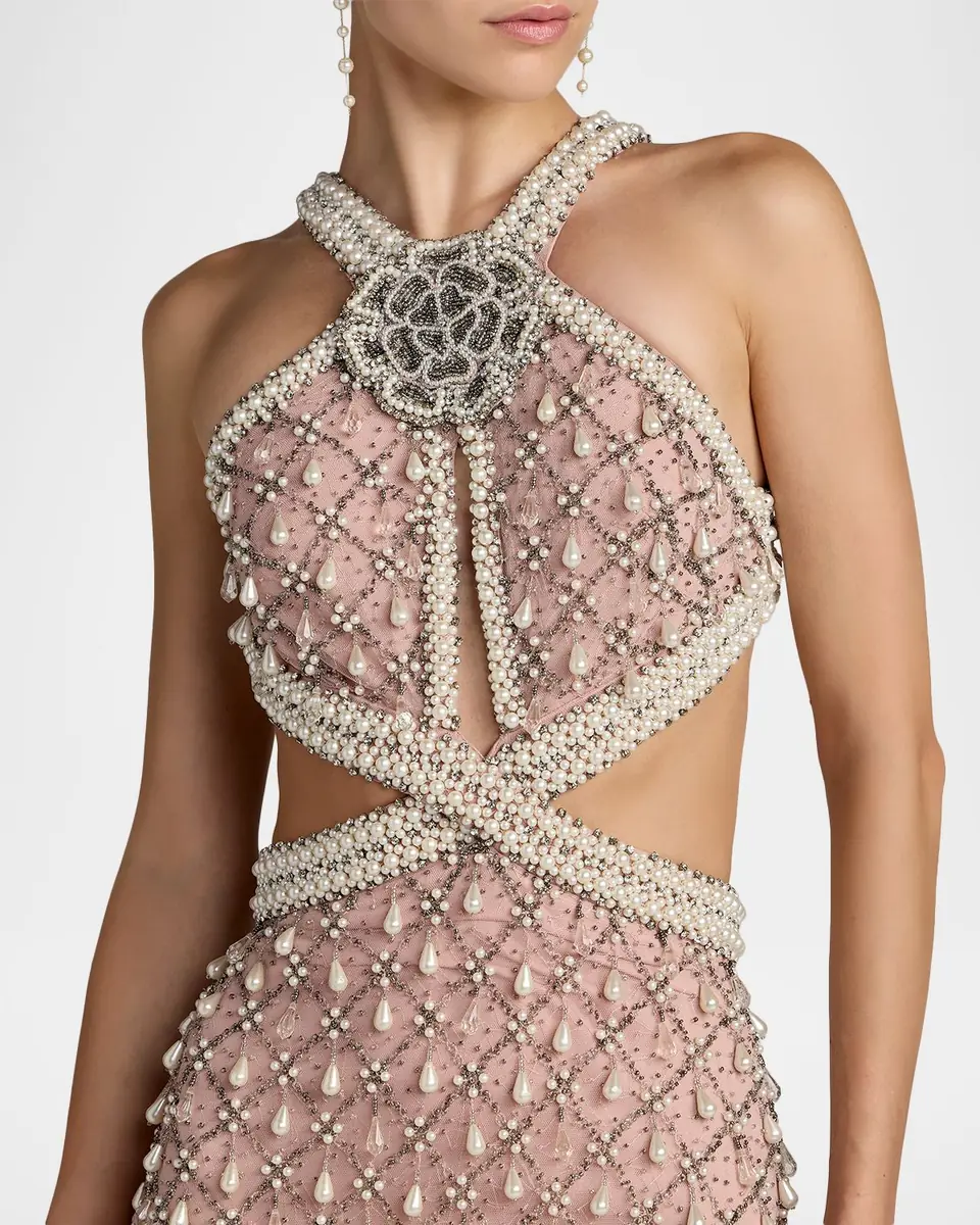 Mac Duggal Embellished Cut-Out Halterneck Gown | Thumbnail 3 Mac Duggal Embellished Cut-Out Halterneck Gown | Thumbnail 3