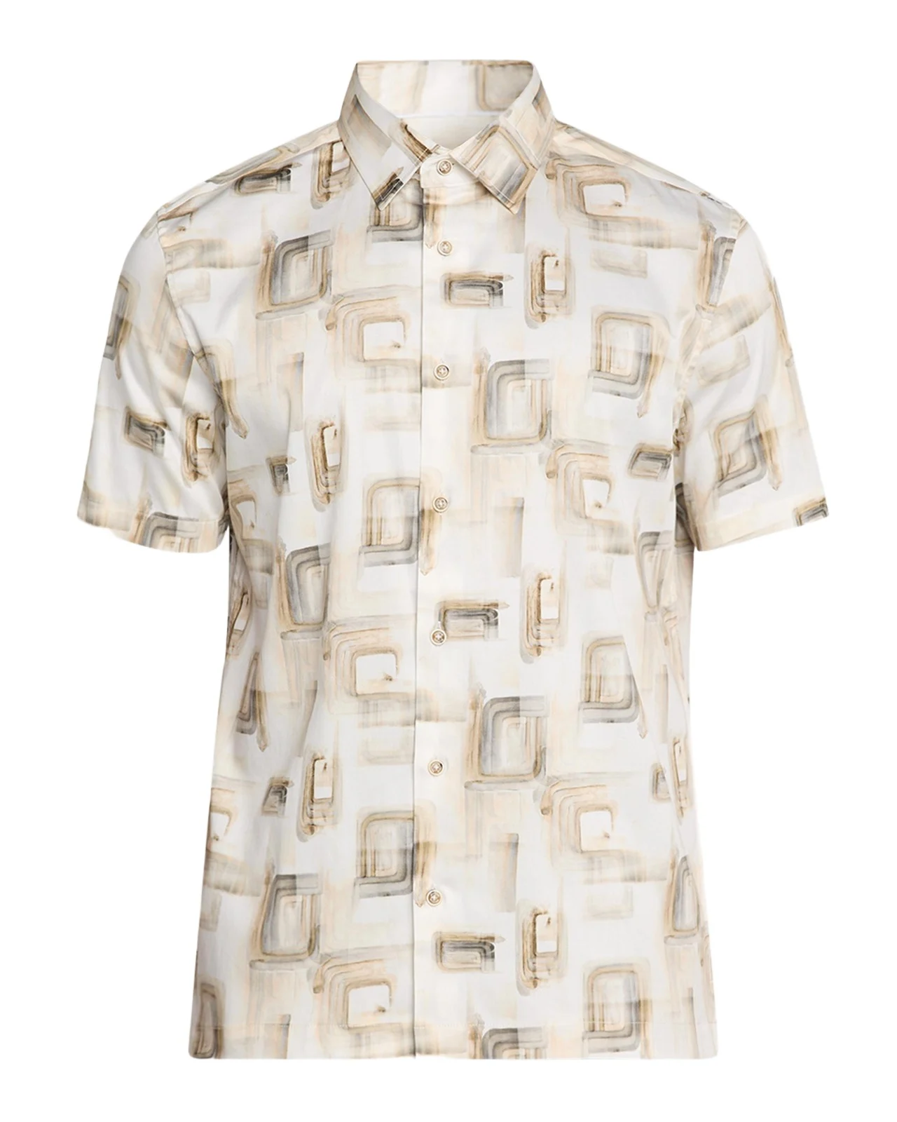 Men's Orson Watercolor Abstract Short-Sleeve Shirt Men's Orson Watercolor Abstract Short-Sleeve Shirt