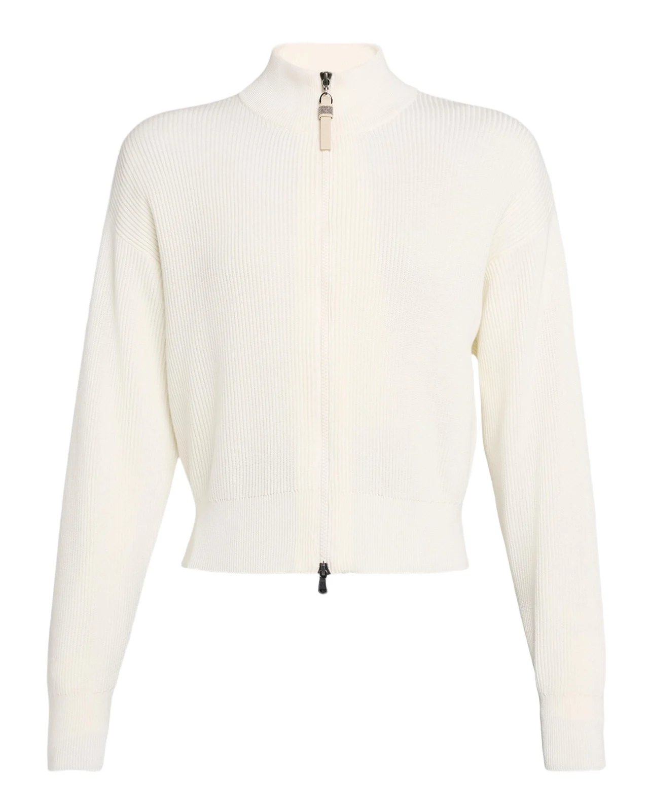 Cotton Rib Zip Cardigan