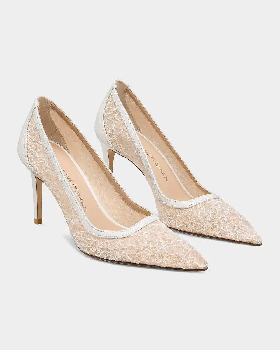Stuart Weitzman 85mm Stuart Power Lace Pumps | Thumbnail 4 Stuart Weitzman 85mm Stuart Power Lace Pumps | Thumbnail 4