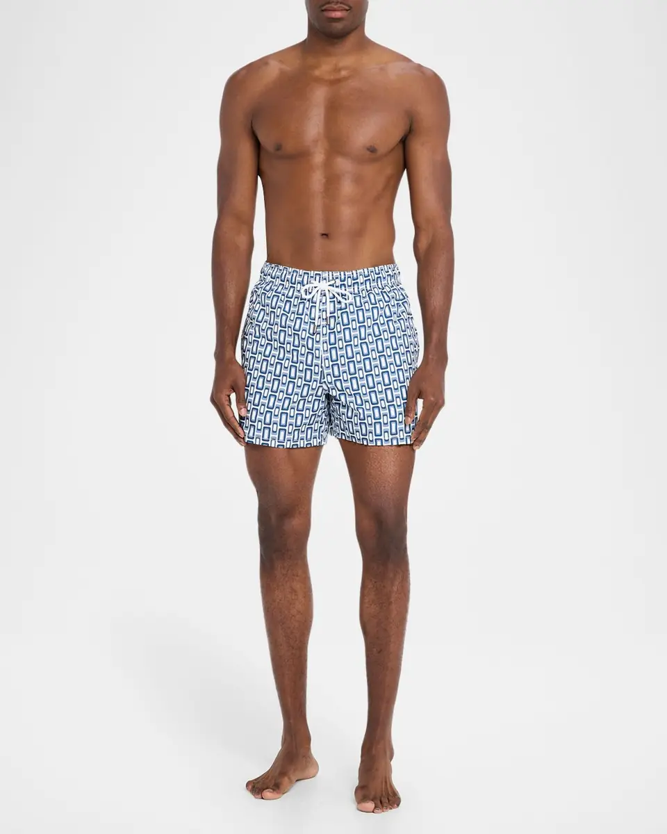 Bugatchi Men's Cruz Short-Length Geometric Swim Trunks | Thumbnail 2 Bugatchi Men's Cruz Short-Length Geometric Swim Trunks | Thumbnail 2