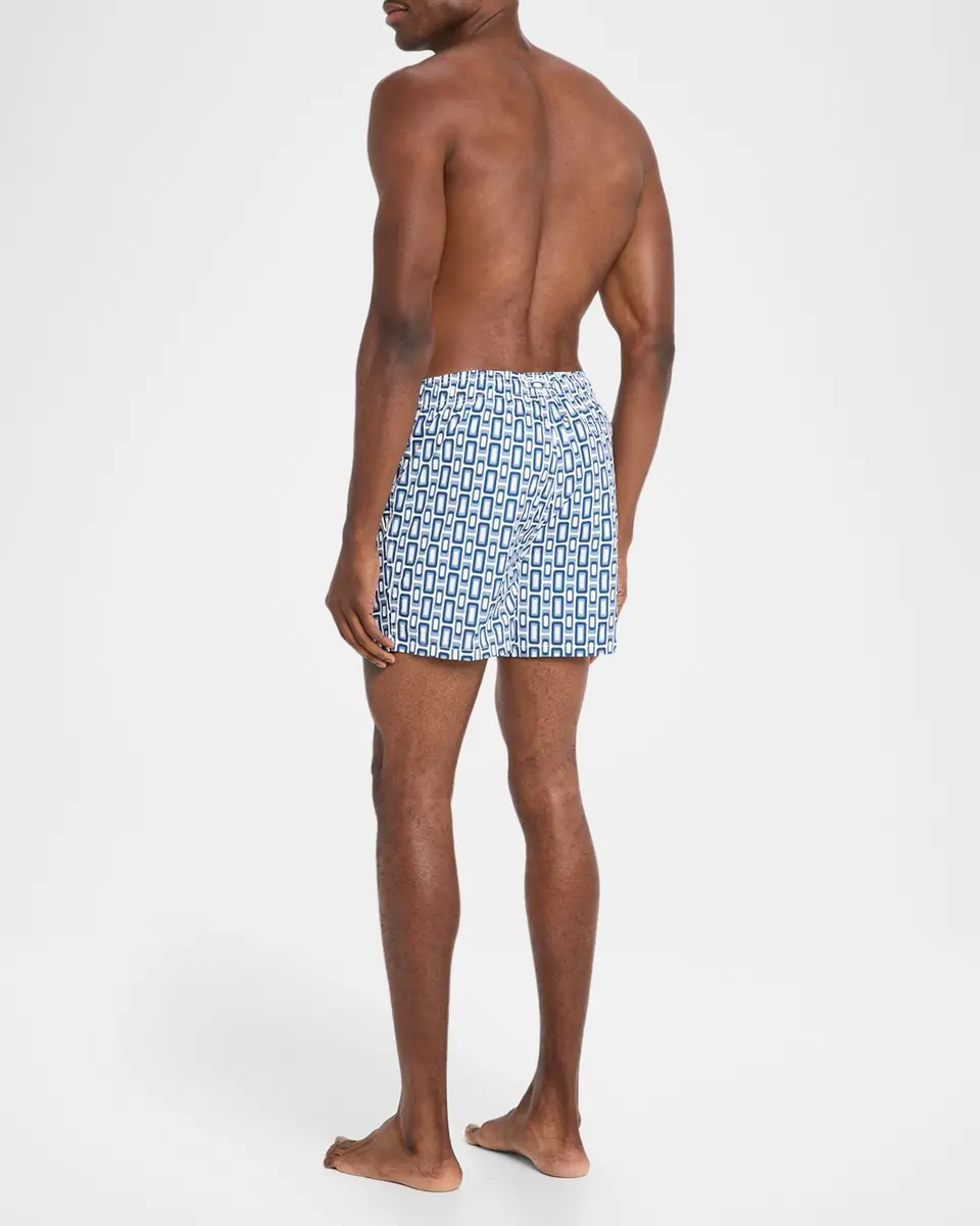 Bugatchi Men's Cruz Short-Length Geometric Swim Trunks | Thumbnail 3 Bugatchi Men's Cruz Short-Length Geometric Swim Trunks | Thumbnail 3
