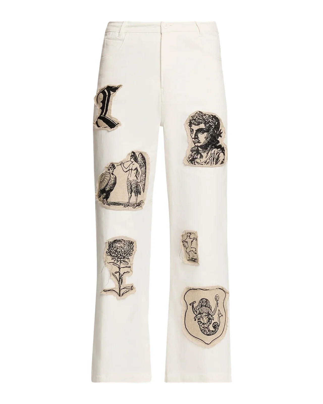 Libertine Graphic Patches Kickflare-leg Ankle Jeans