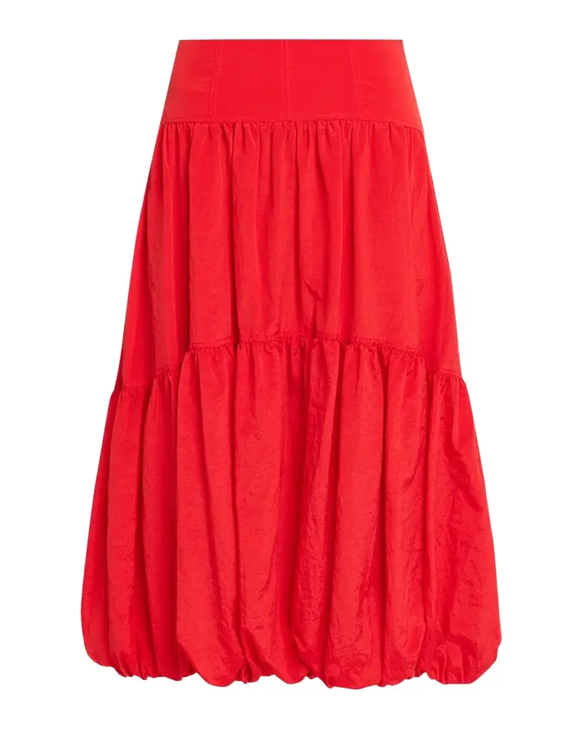 Cinq à Sept Blythe High-Waist Tiered Midi Skirt | Image 1 Cinq à Sept Blythe High-Waist Tiered Midi Skirt | Image 1