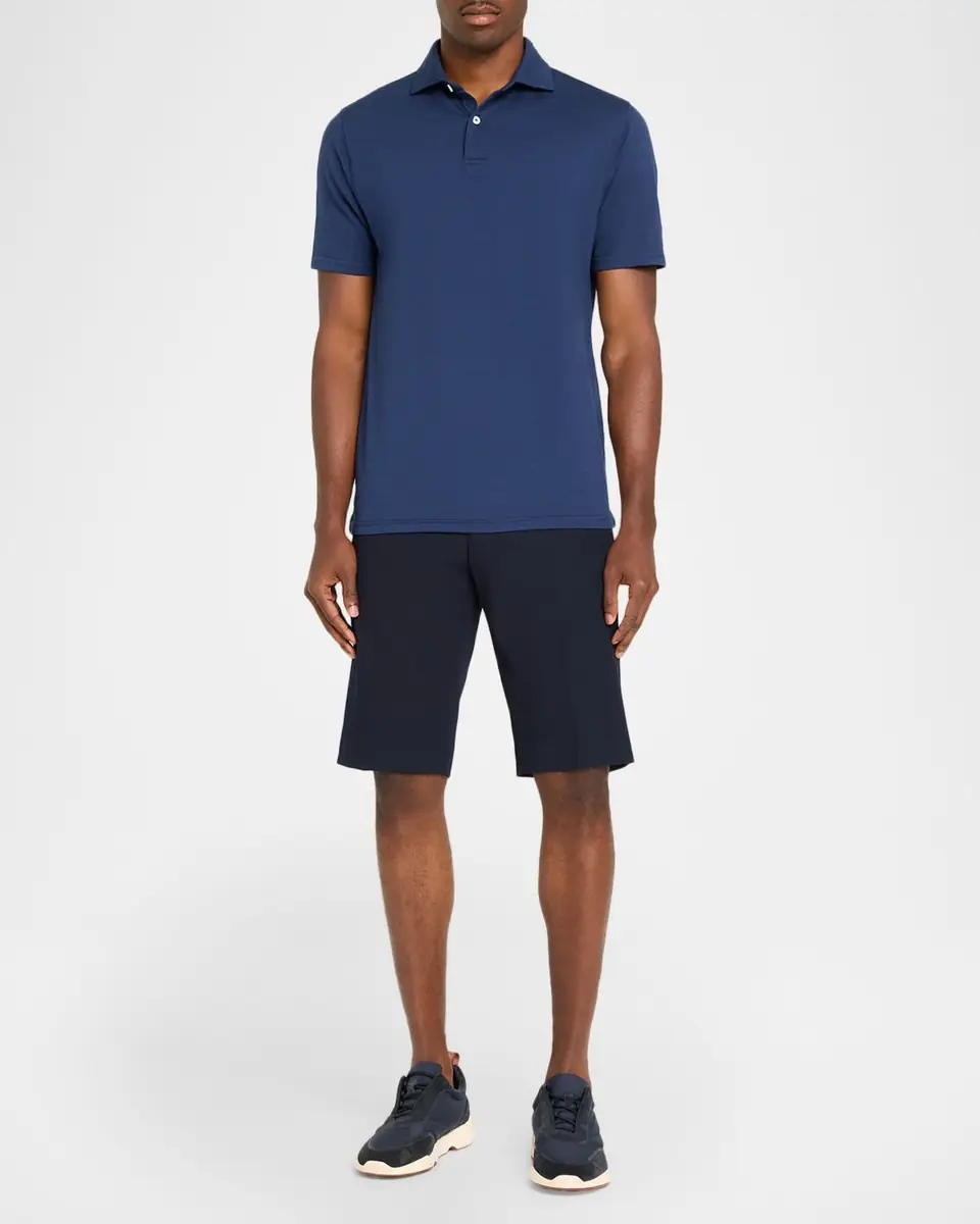 Peter Millar Men's Crown Micro-Chevron Cotton-Stretch Polo Shirt | Thumbnail 2 Peter Millar Men's Crown Micro-Chevron Cotton-Stretch Polo Shirt | Thumbnail 2
