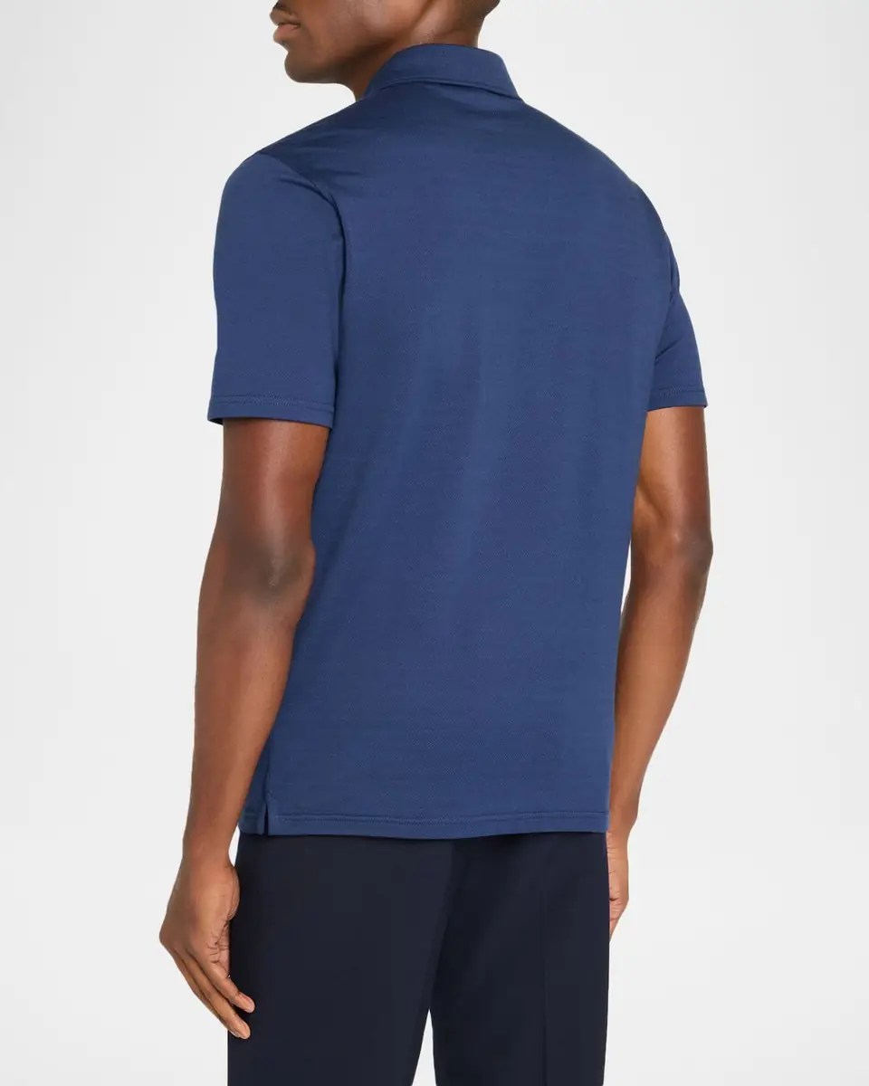 Peter Millar Men's Crown Micro-Chevron Cotton-Stretch Polo Shirt | Thumbnail 3 Peter Millar Men's Crown Micro-Chevron Cotton-Stretch Polo Shirt | Thumbnail 3