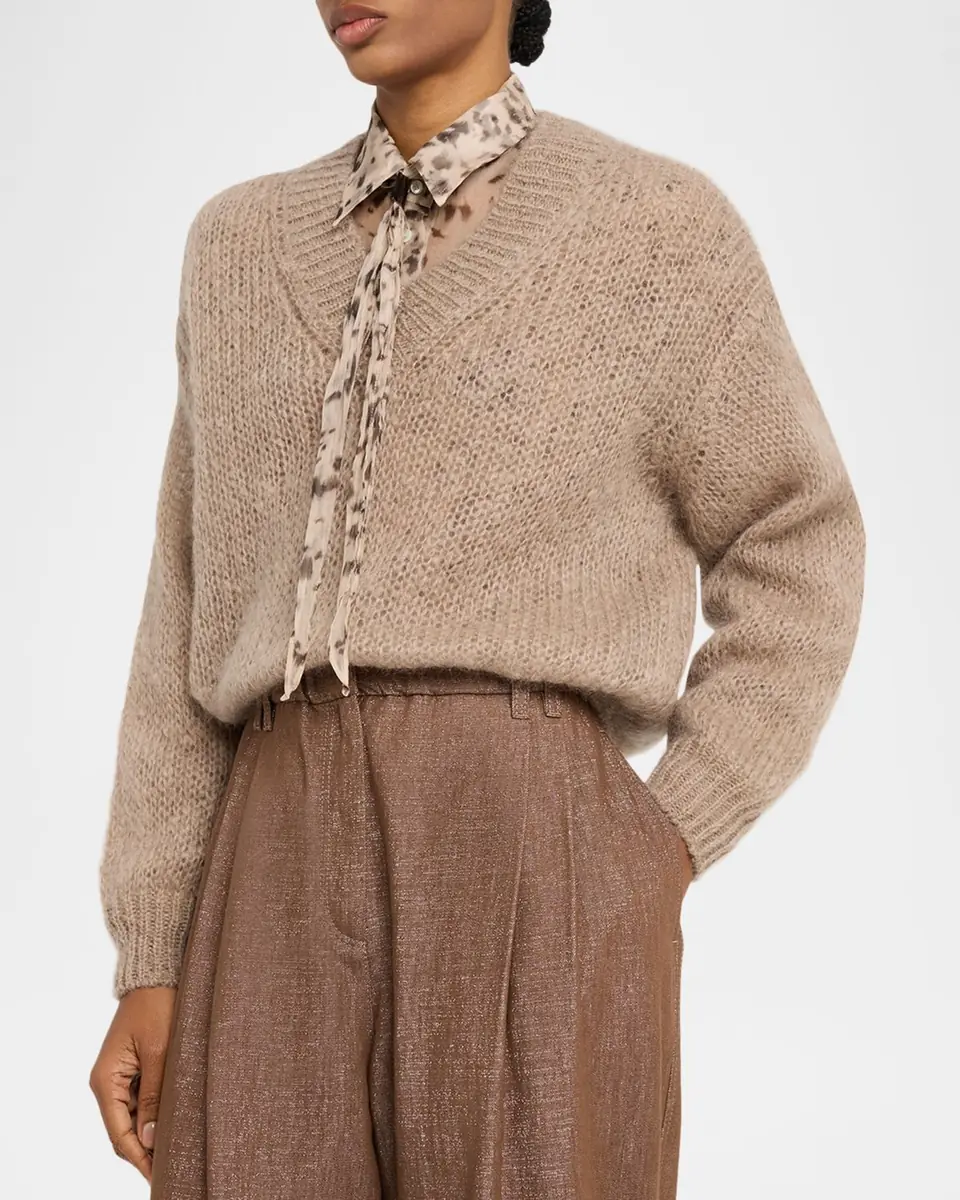 Brunello Cucinelli Wool V-Neck Sweater | Thumbnail 4 Brunello Cucinelli Wool V-Neck Sweater | Thumbnail 4