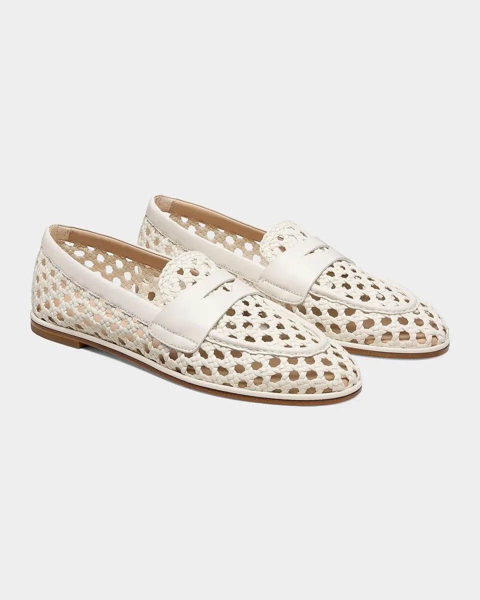 Stuart Weitzman Spencer Woven Leather Penny Loafers | Thumbnail 3 Stuart Weitzman Spencer Woven Leather Penny Loafers | Thumbnail 3