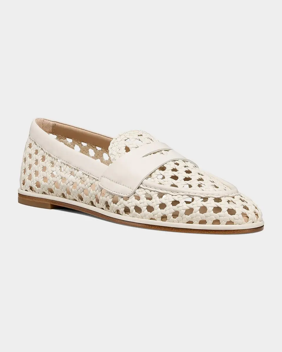 Stuart Weitzman Spencer Woven Leather Penny Loafers | Thumbnail 4 Stuart Weitzman Spencer Woven Leather Penny Loafers | Thumbnail 4