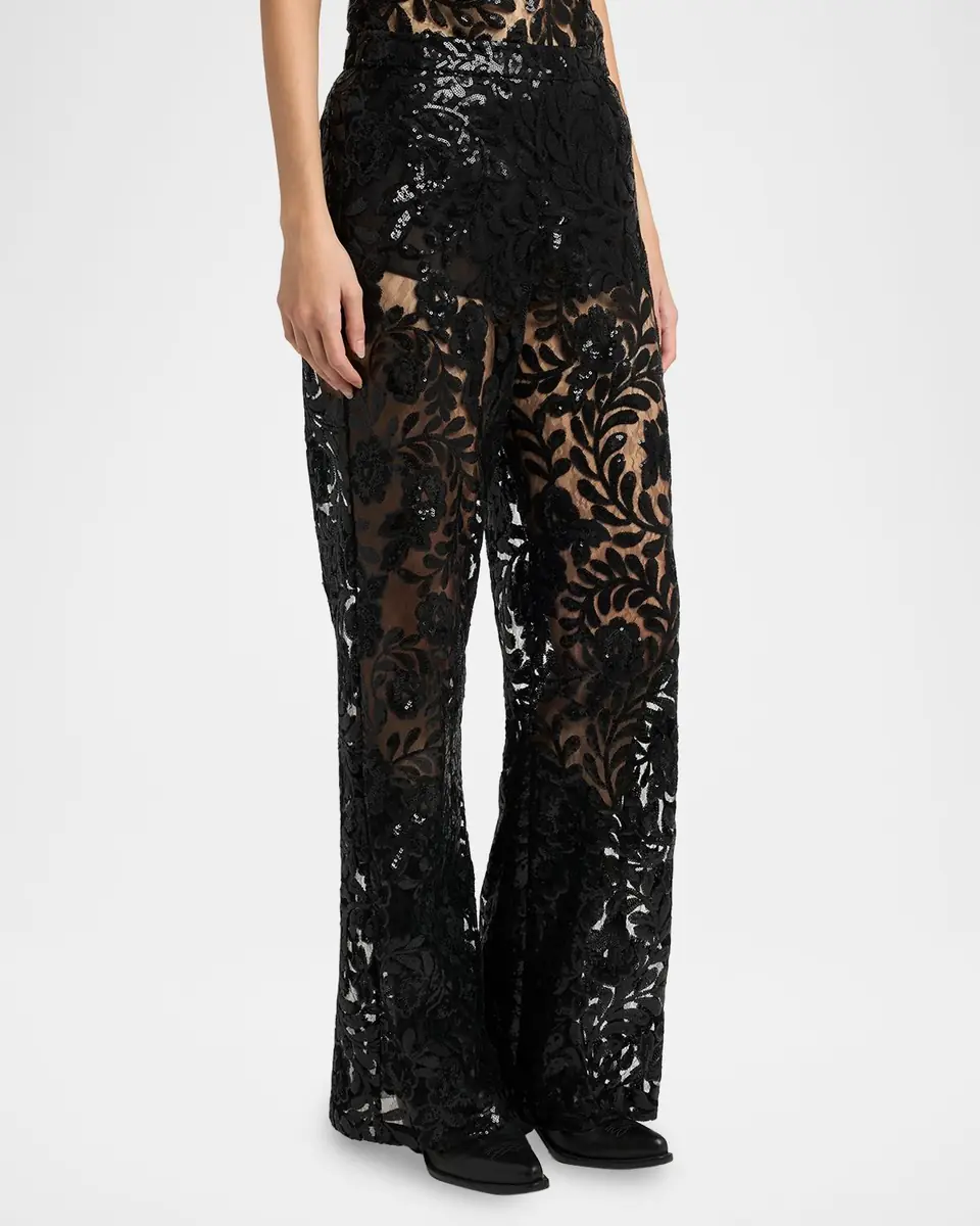 Golden Goose Journey Sequined Floral-Embroidered Tulle Pants | Thumbnail 4 Golden Goose Journey Sequined Floral-Embroidered Tulle Pants | Thumbnail 4
