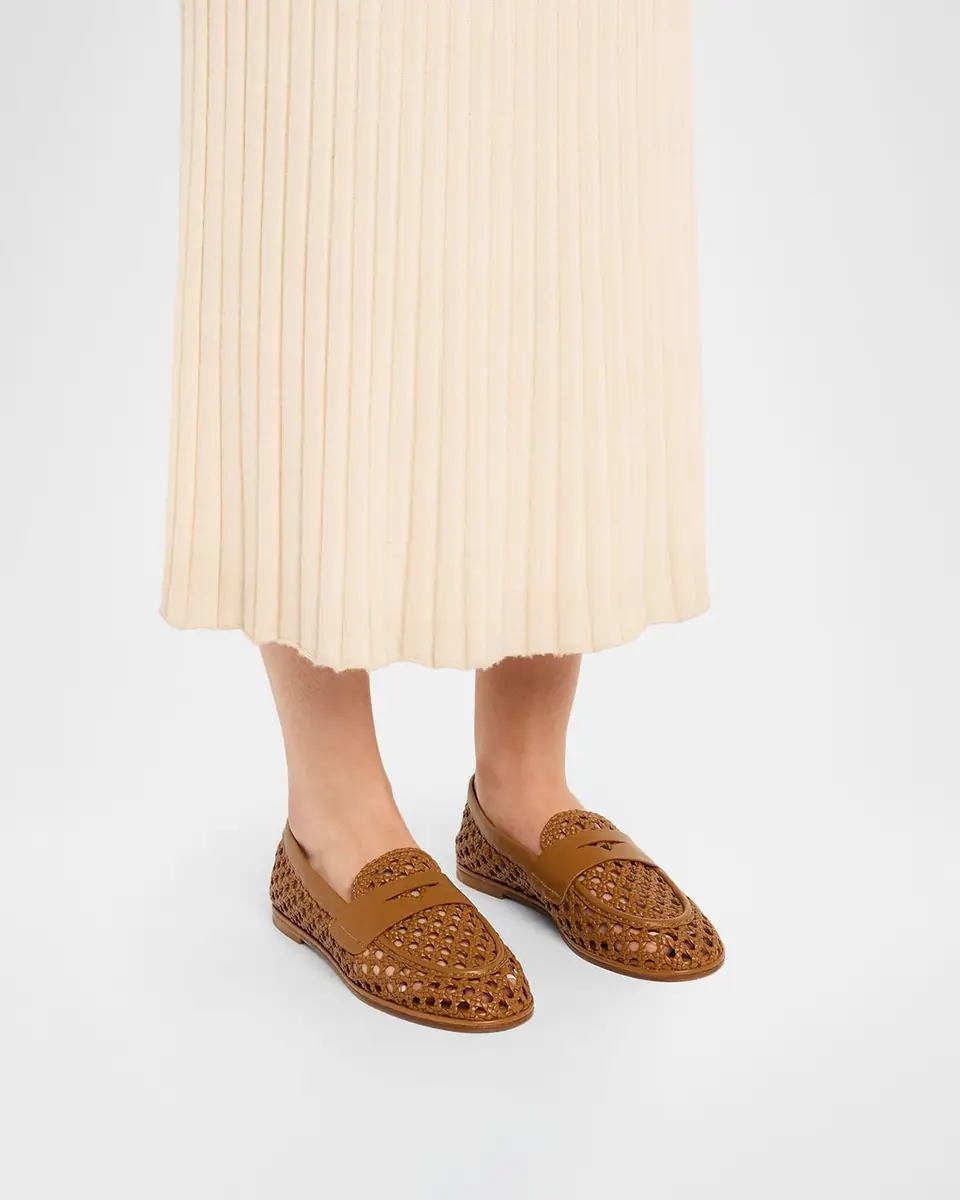Stuart Weitzman Spencer Woven Leather Penny Loafers | Thumbnail 2 Stuart Weitzman Spencer Woven Leather Penny Loafers | Thumbnail 2
