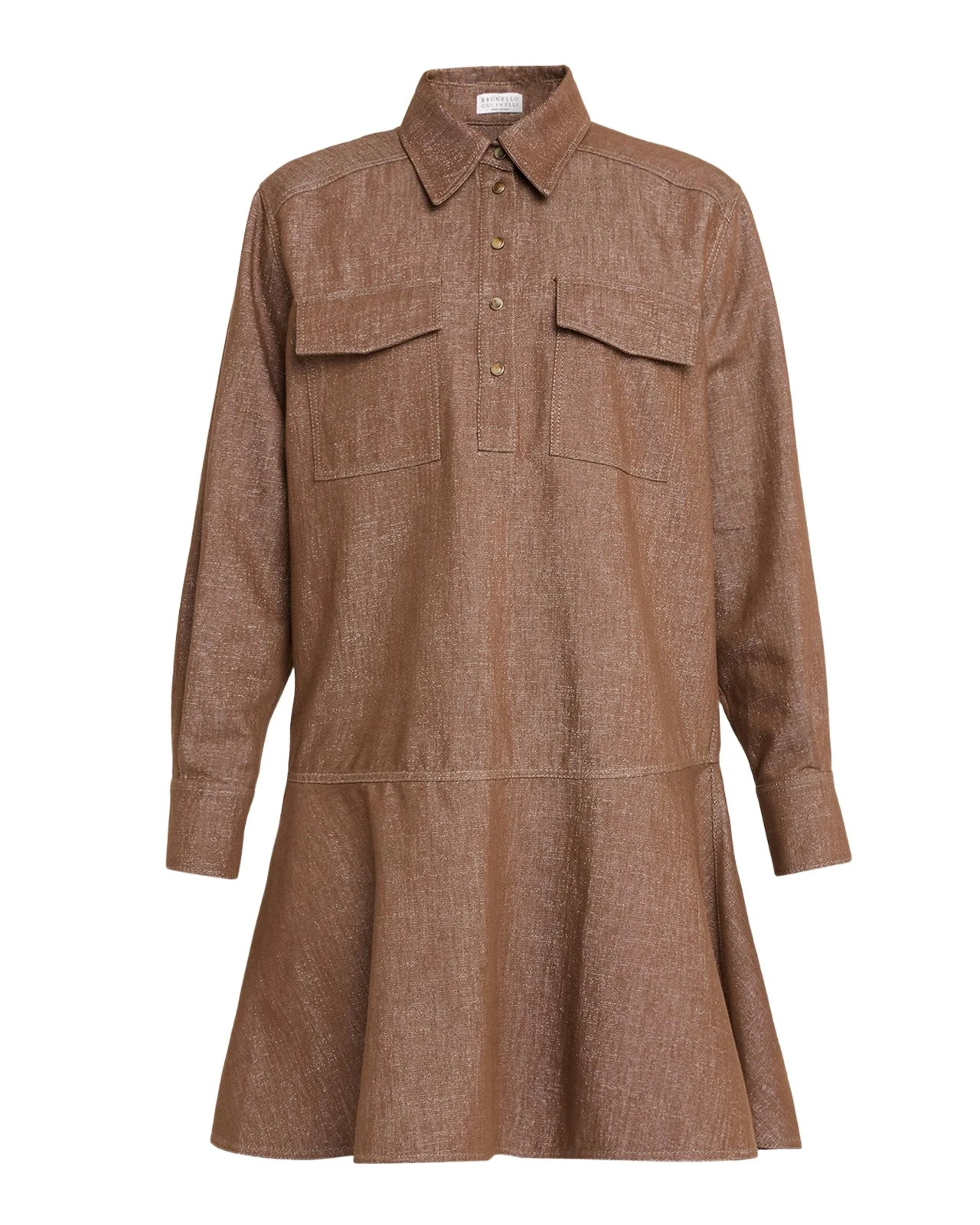 Shimmering Denim Mini Shirtdress Shimmering Denim Mini Shirtdress