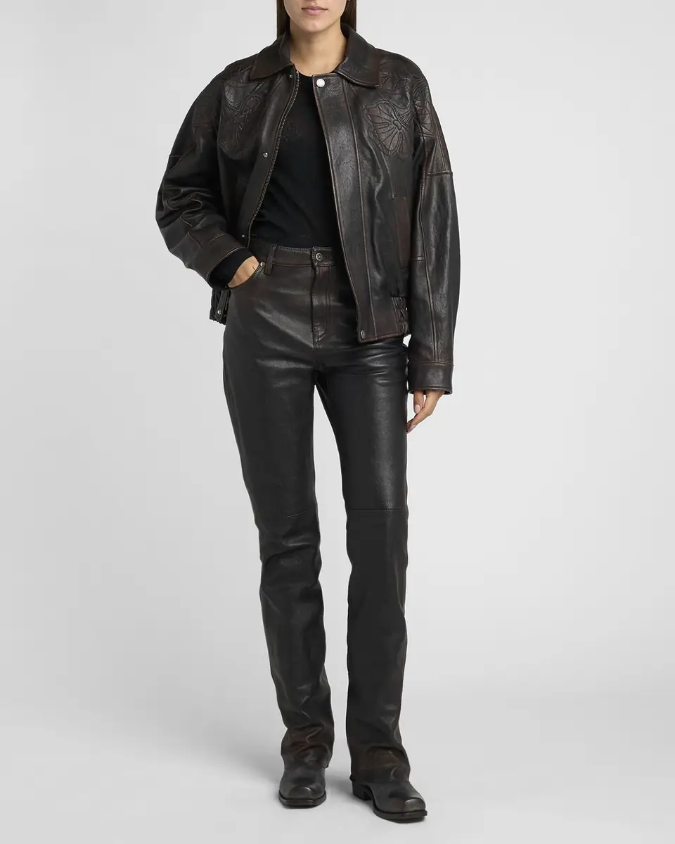 Golden Goose Journey Slim-Straight Nappa Leather Pants | Thumbnail 2 Golden Goose Journey Slim-Straight Nappa Leather Pants | Thumbnail 2