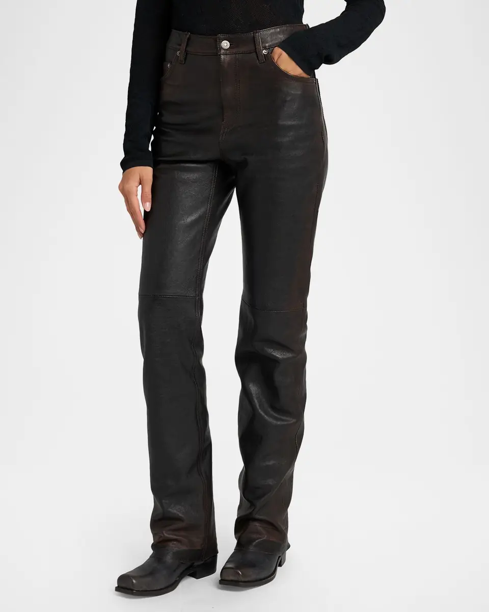 Golden Goose Journey Slim-Straight Nappa Leather Pants | Thumbnail 4 Golden Goose Journey Slim-Straight Nappa Leather Pants | Thumbnail 4