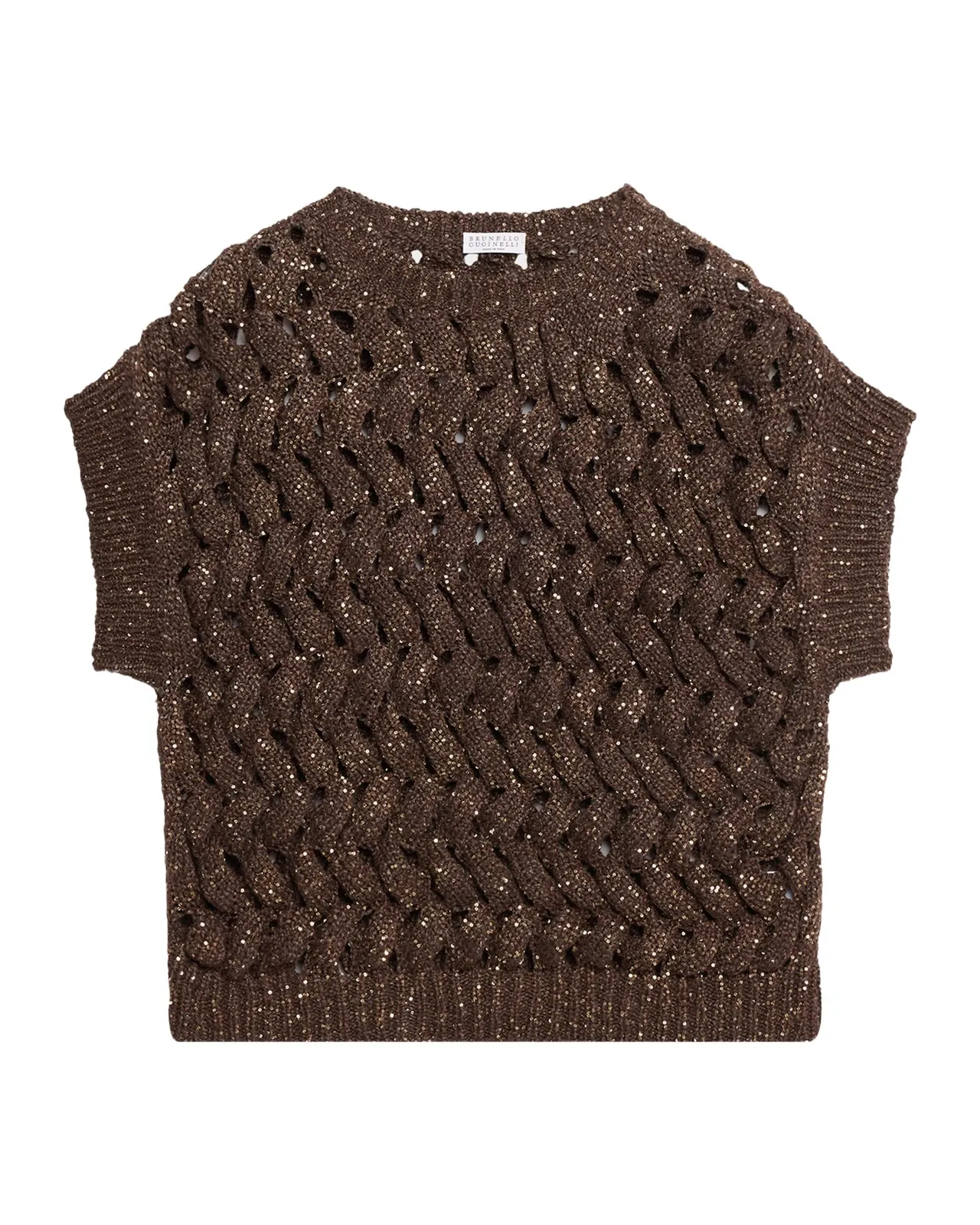 Shimmering Open Knit Vest