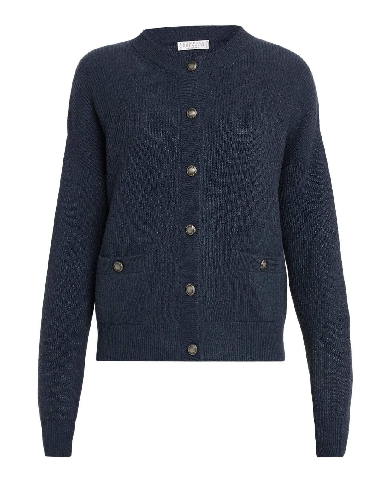 Shimmering Cashmere-Blend Crewneck Cardigan