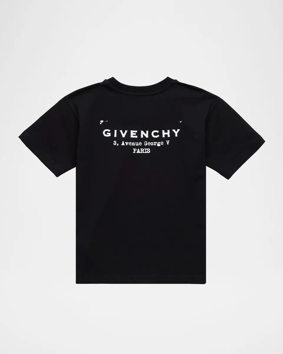 Givenchy Boy's Logo Stamp-Print Short-Sleeved Cotton T-Shirt, Size 4-6 | Thumbnail 2 Givenchy Boy's Logo Stamp-Print Short-Sleeved Cotton T-Shirt, Size 4-6 | Thumbnail 2