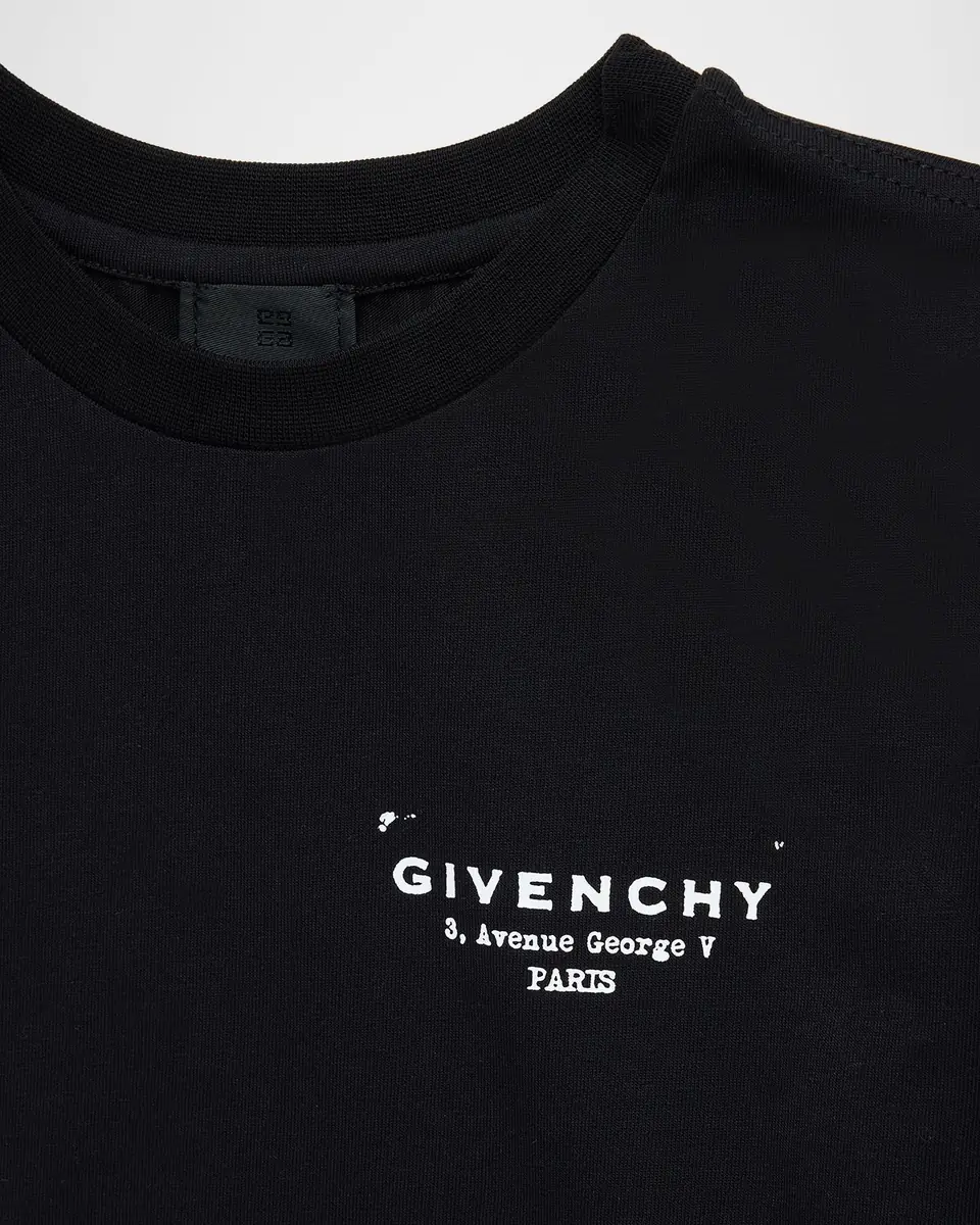 Givenchy Boy's Logo Stamp-Print Short-Sleeved Cotton T-Shirt, Size 4-6 | Thumbnail 3 Givenchy Boy's Logo Stamp-Print Short-Sleeved Cotton T-Shirt, Size 4-6 | Thumbnail 3
