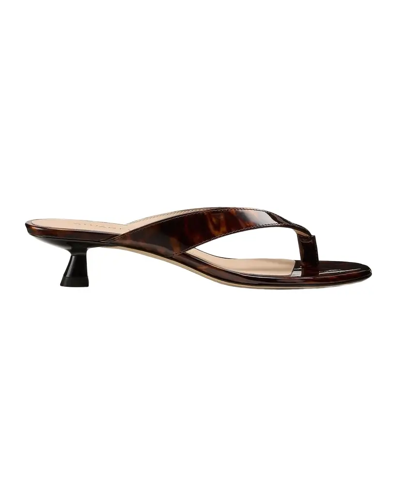 Stuart Weitzman 35mm Rio Sleek Patent Leather Thong Sandals | Image 1 Stuart Weitzman 35mm Rio Sleek Patent Leather Thong Sandals | Image 1