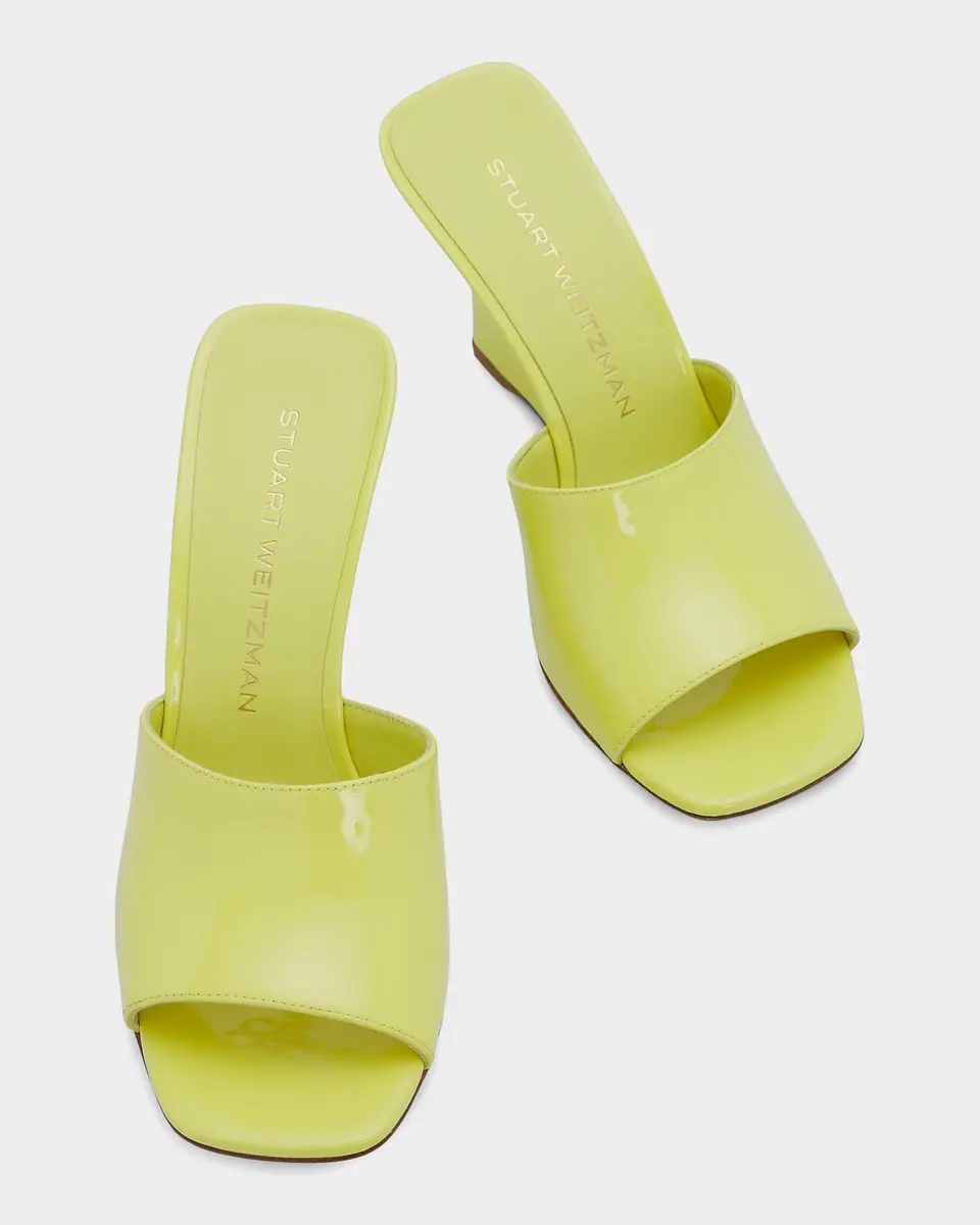Stuart Weitzman 85mm Vinnie Patent Leather Wedge Mules | Thumbnail 3 Stuart Weitzman 85mm Vinnie Patent Leather Wedge Mules | Thumbnail 3