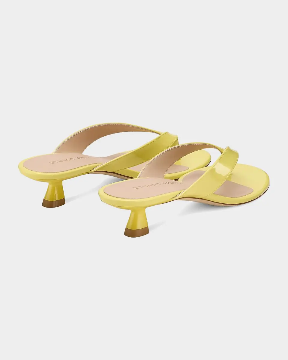 Stuart Weitzman 35mm Rio Sleek Patent Leather Thong Sandals | Thumbnail 2