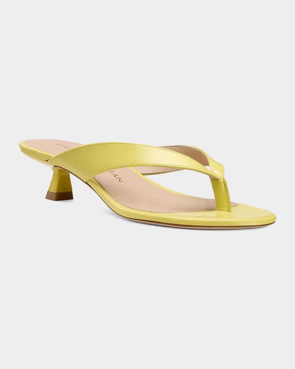 Stuart Weitzman 35mm Rio Sleek Patent Leather Thong Sandals | Thumbnail 4