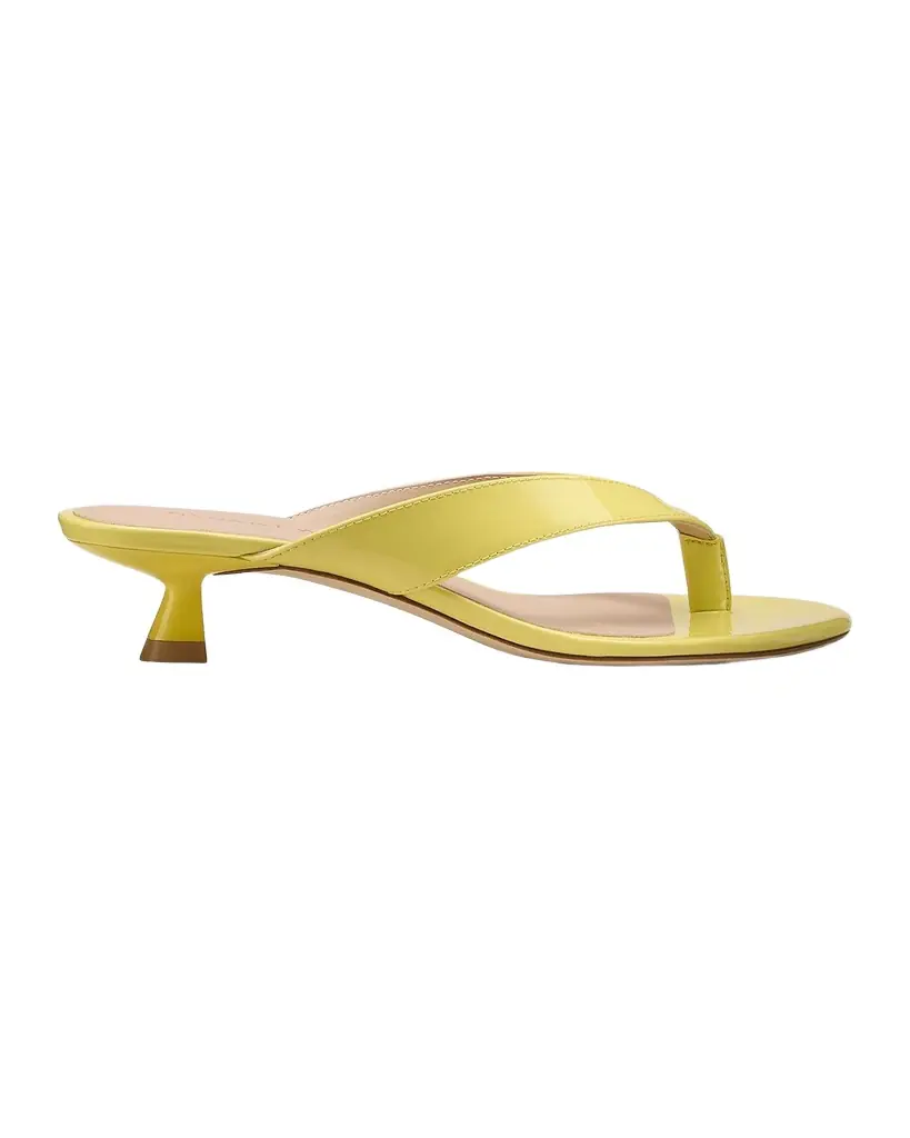 Stuart Weitzman 35mm Rio Sleek Patent Leather Thong Sandals | Image 1 Stuart Weitzman 35mm Rio Sleek Patent Leather Thong Sandals | Image 1