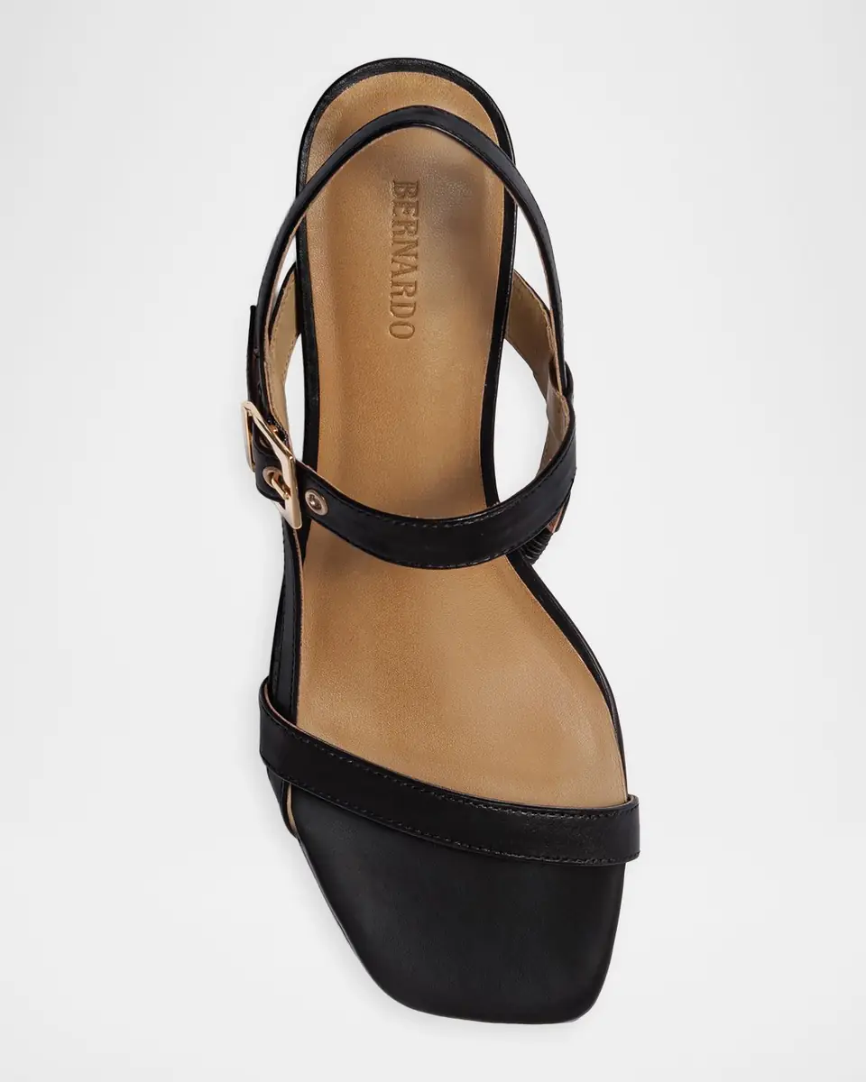Bernardo 35mm Jinji Leather Strappy Block-Heel Sandals | Thumbnail 4