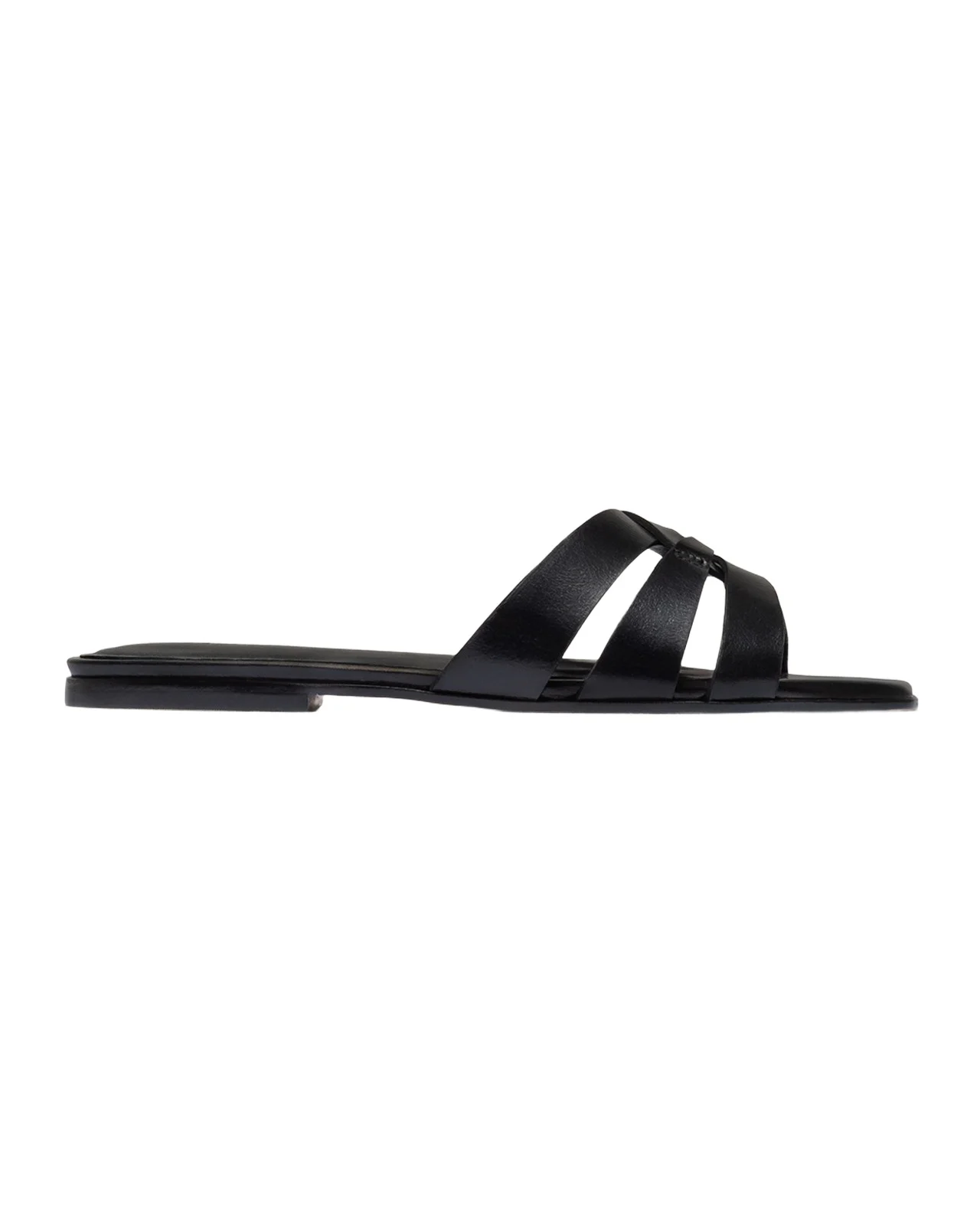 Bernardo Oxford Leather Flat Slide Sandals