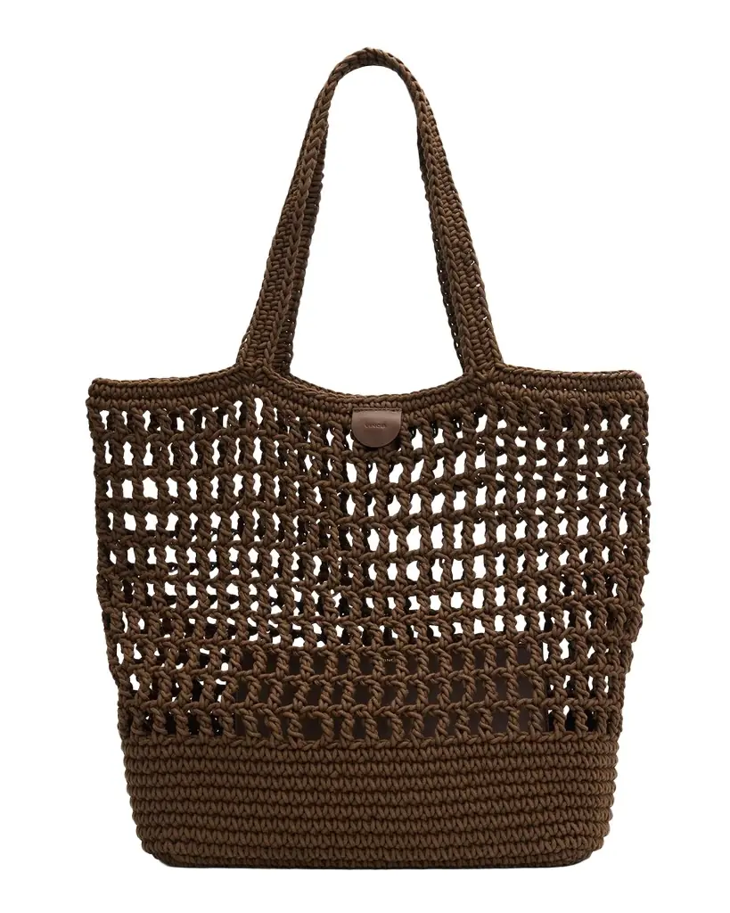 Vince Barcelona Large Cotton Crochet Tote Bag