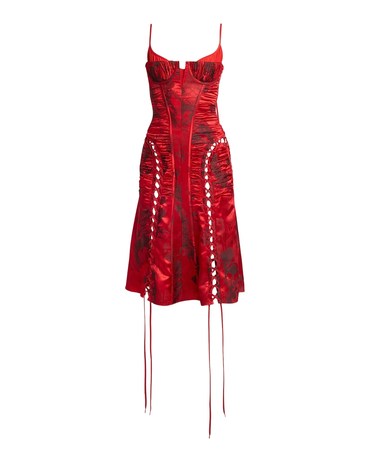 Certified Fluid Viscose Floral Jacquard Corset Dress Certified Fluid Viscose Floral Jacquard Corset Dress