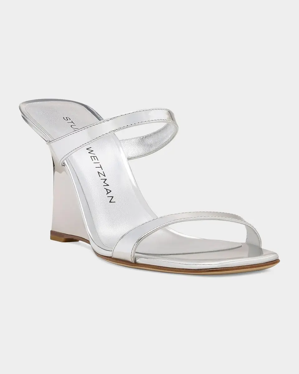 Stuart Weitzman 85mm Vinnie Metallic Leather Wedges | Thumbnail 4 Stuart Weitzman 85mm Vinnie Metallic Leather Wedges | Thumbnail 4