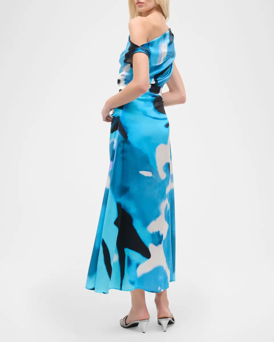 STAUD Phare Draped Silk Dress | Thumbnail 3 STAUD Phare Draped Silk Dress | Thumbnail 3