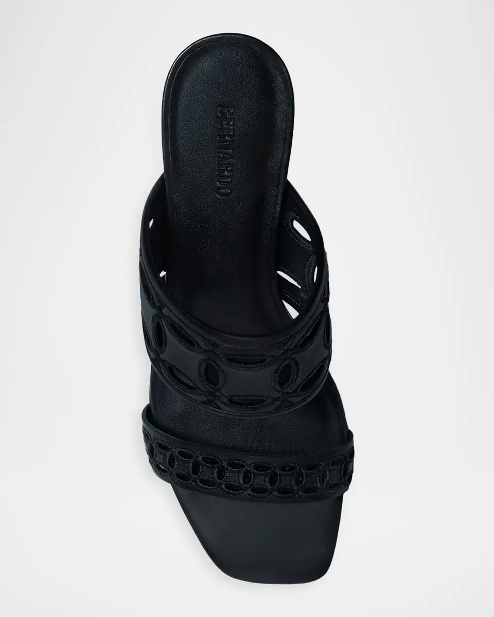Bernardo Gemma Embroidered Leather Mule Sandals | Thumbnail 3 Bernardo Gemma Embroidered Leather Mule Sandals | Thumbnail 3