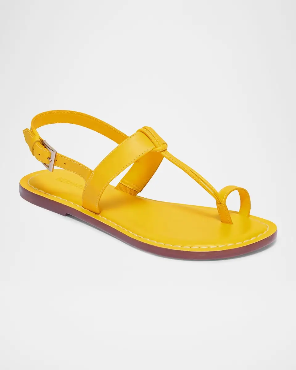 Bernardo Calfskin T-Strap Slingback Sandals | Thumbnail 2