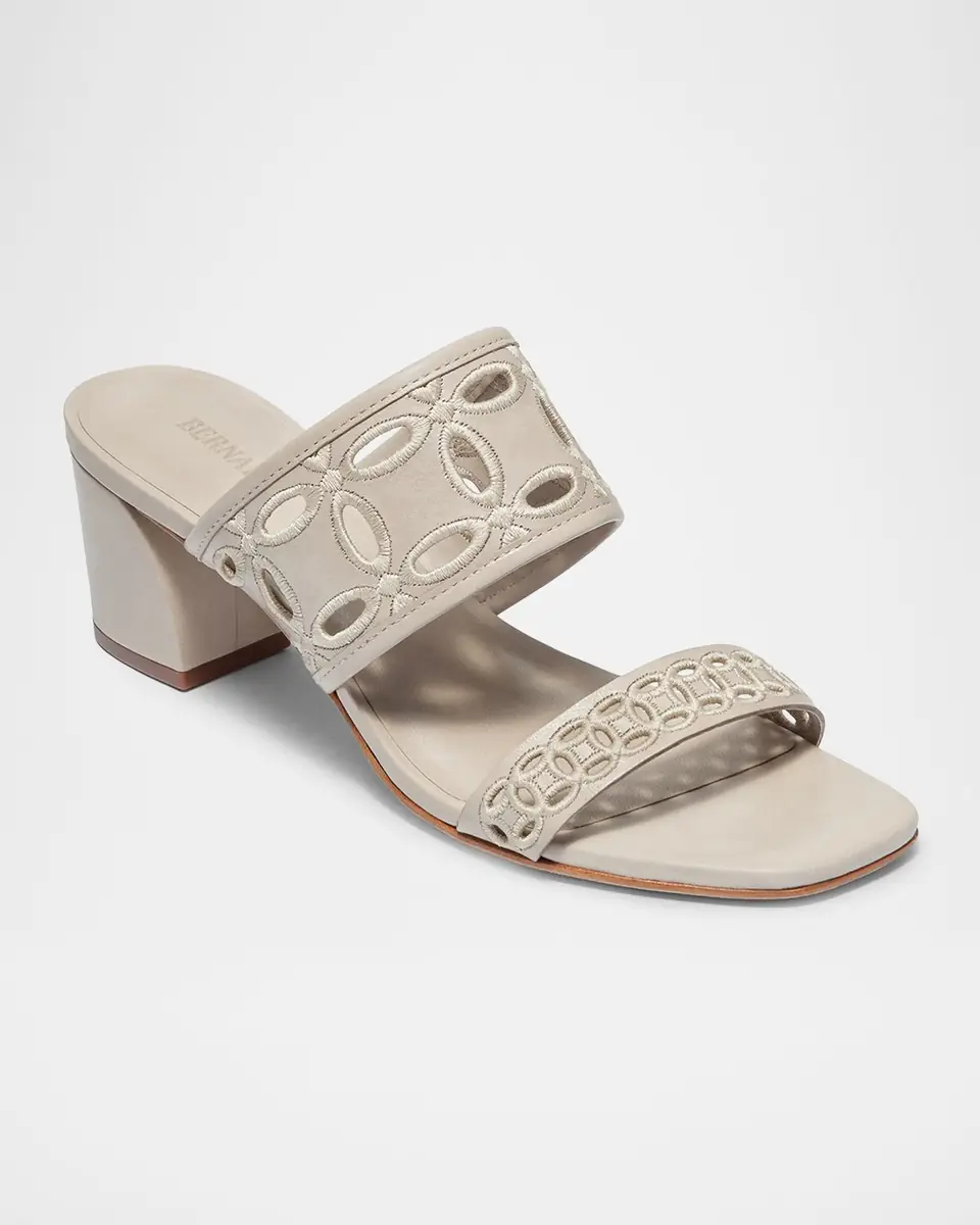 Bernardo Gemma Embroidered Leather Mule Sandals | Thumbnail 2 Bernardo Gemma Embroidered Leather Mule Sandals | Thumbnail 2