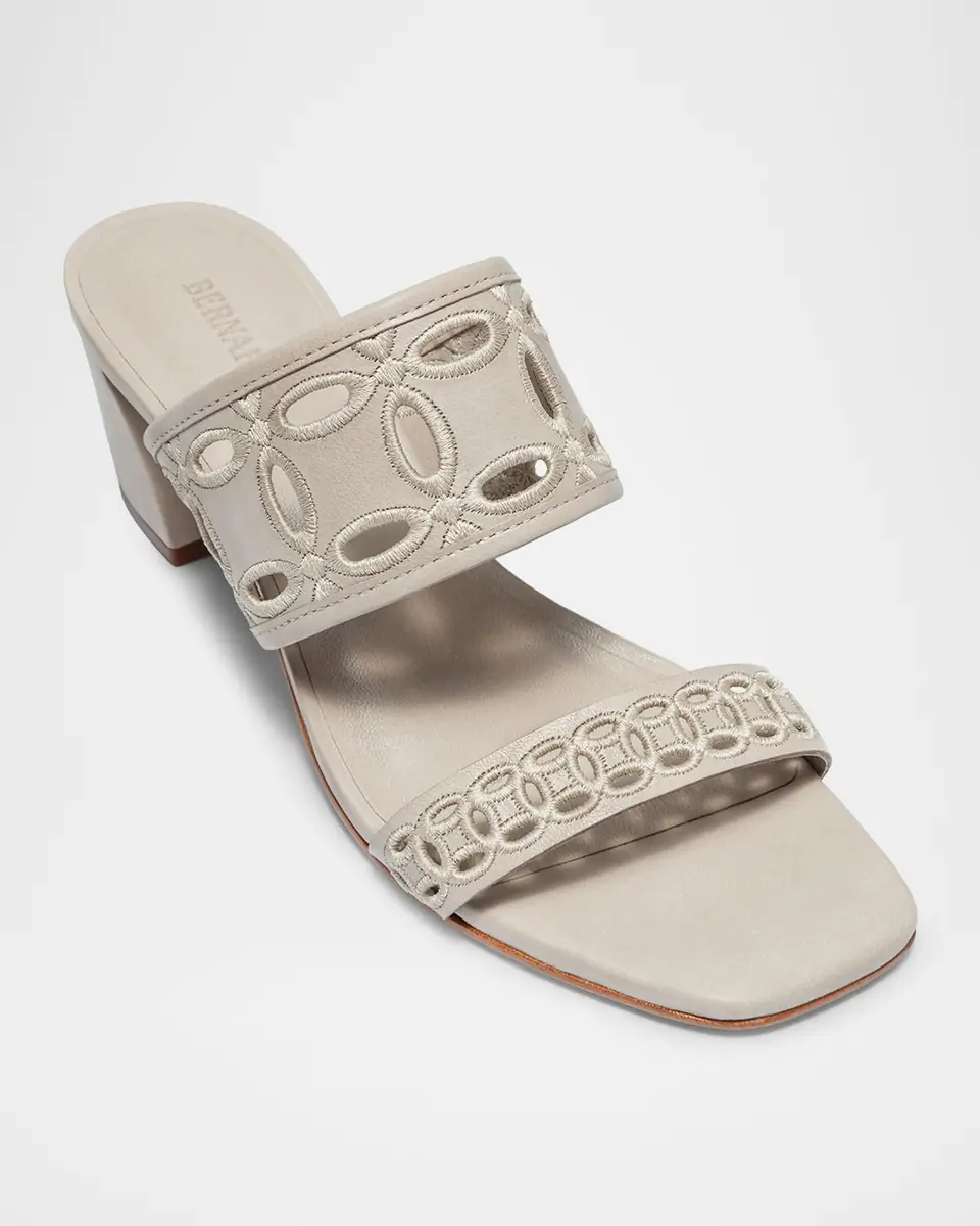 Bernardo Gemma Embroidered Leather Mule Sandals | Thumbnail 3 Bernardo Gemma Embroidered Leather Mule Sandals | Thumbnail 3
