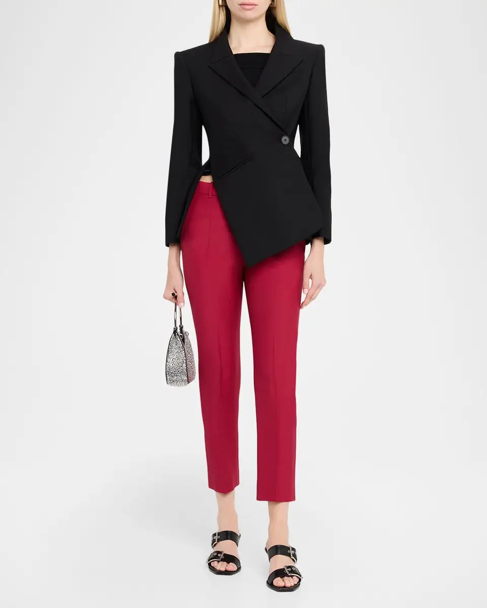 Alexander McQueen Certified Wool Mohair Slim-Leg Ankle Trousers | Thumbnail 2 Alexander McQueen Certified Wool Mohair Slim-Leg Ankle Trousers | Thumbnail 2