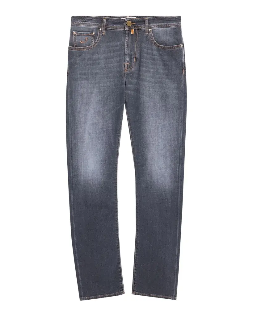 Jacob Cohen Men 's Slim Straight-Leg Washed Black Denim Jeans | Image 1 Jacob Cohen Men 's Slim Straight-Leg Washed Black Denim Jeans | Image 1